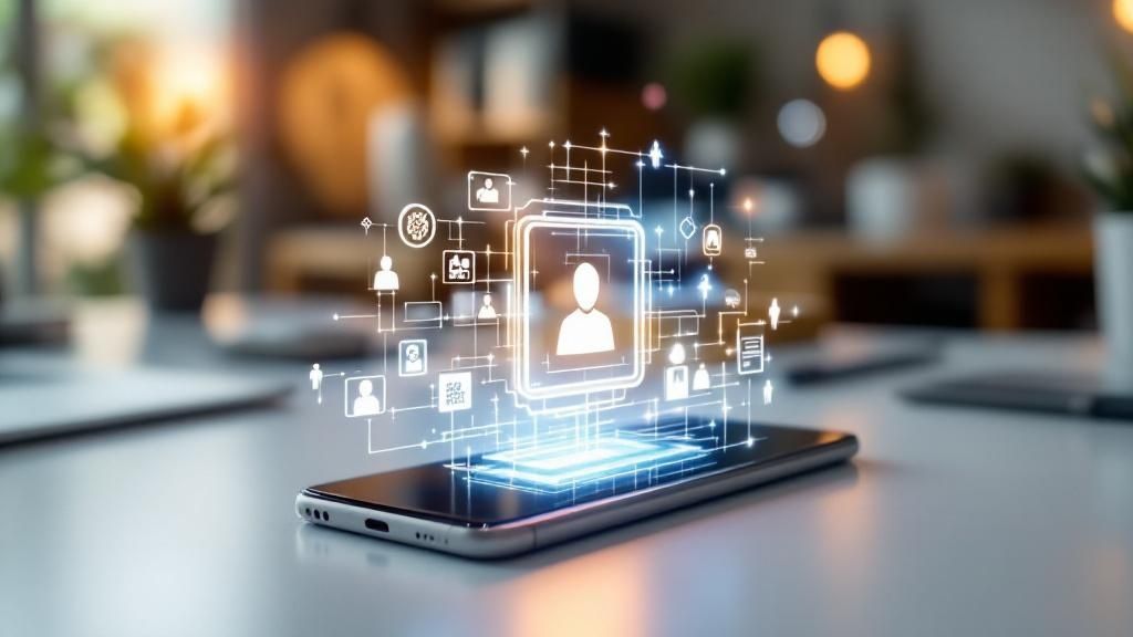Freelancer using a digital business card