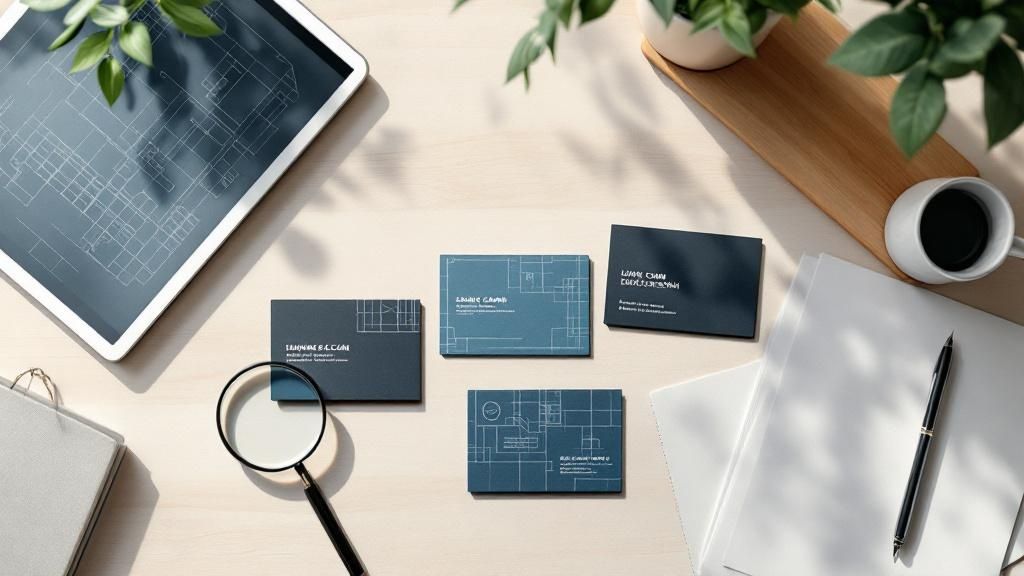 Modern business card design with clean typography