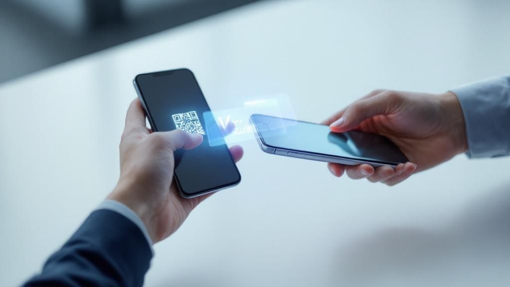 Digital business card shown on a phone